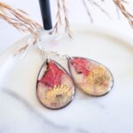 Fall earrings, autumn leaf jewelry, real flower earrings, resin jewelry, fall gifts, nature jewelry, botanical jewelry - Image 5