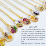 Birth month flower necklace, unique gift for her Birthday, pressed flower necklace, dried flower resin jewelry, botanical jewelry, nature - Image 4