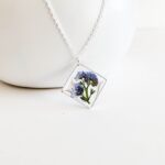 Forget me not resin flower necklace, something blue, botanical necklace, real flower necklace, plant necklace, dried flower jewelry, gift - Image 5
