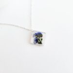 Forget me not resin flower necklace, something blue, botanical necklace, real flower necklace, plant necklace, dried flower jewelry, gift - Image 6