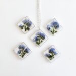 Forget me not resin flower necklace, something blue, botanical necklace, real flower necklace, plant necklace, dried flower jewelry, gift - Image 7