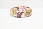 Handmade real flower resin bracelet with red pine ferns, gold and silver baby's breath. Christmas bracelet for women, nature jewelry gifts - Image 4