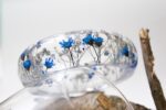 Unique gift for her, pressed flower jewelry, flower bracelet, navy and silver jewelry, flower jewelry, unique jewelry gifts, handmade gift - Image 5