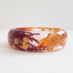 Fall bracelet, real flower bracelet,autumn jewelry, nature inspired jewelry, resin bangle, dried flower bracelet, handmade jewelry gifts