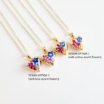 Mini heart locket necklace, forget me not necklace, custom charm necklace, personalized photo locket, gift for her, for mom, for wife - Image 2