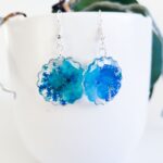 Real Flower Earrings, Pressed Flower Resin Squiggle Earrings, Handmade gift, Nature Lover Gift, Birthday Gift, Gift for Her, Christmas gift - Image 6