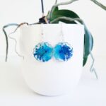 Real Flower Earrings, Pressed Flower Resin Squiggle Earrings, Handmade gift, Nature Lover Gift, Birthday Gift, Gift for Her, Christmas gift - Image 5