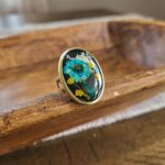 Black resin ring, real flower ring, nature resin ring, resin jewelry, nature inspired jewelry, nature gifts, nature lover jewelry, gifts - Image 3