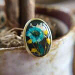 Black resin ring, real flower ring, nature resin ring, resin jewelry, nature inspired jewelry, nature gifts, nature lover jewelry, gifts - Image 5