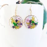 Wildflower earrings, Pressed flower resin earrings, handmade jewelry gift, nature lover gift - Image 6