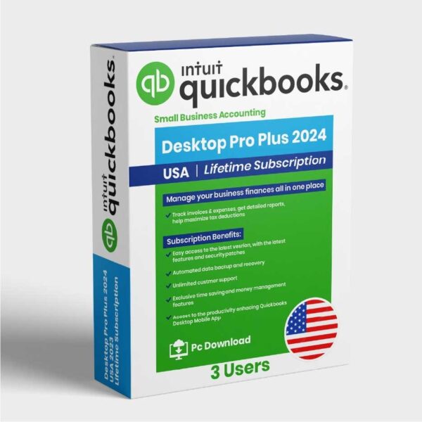 QuickBooks Desktop Pro Plus 2024 – 3 Users – Lifetime Activation